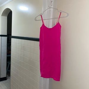 Free People Slip // bodycon neon pink dress xs/s